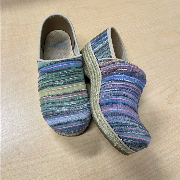 Dansko Multi-Color Woven Clogs - Picture 1 of 12